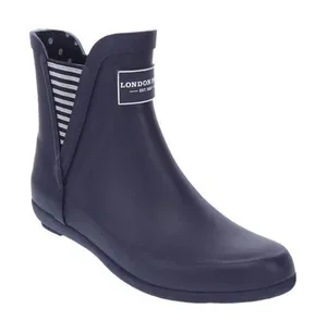 London Fog Piccadilly Blue White Ankle Waterproof Rain Booties 10 thumbnail 1