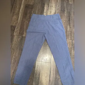 Sundance Womens Amelia linen Pant in Blue Stripe 12 $100 stripes fall casual thumbnail 5