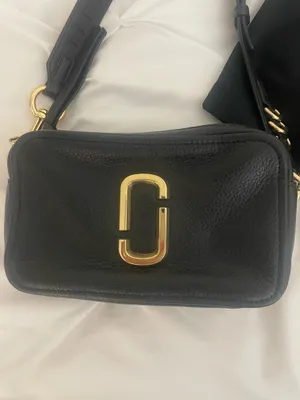 Marc Jacobs Black Leather Snapshot Crossbody with Gold Hardware thumbnail 2