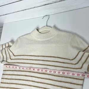 Abercrombie & Fitch Mock Neck Stripe Sweater Size Large thumbnail 6