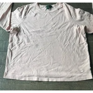 Ralph‎ Lauren Women's Light Pink Arm Pocket Long Sleeve Tee Size 1X thumbnail 5