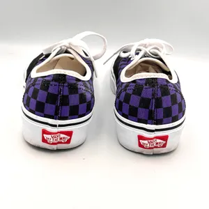 Vans Customs Shoes Womens 8.5 Mens 7 Black Purple Low Top Checkerboard Sneakers thumbnail 5