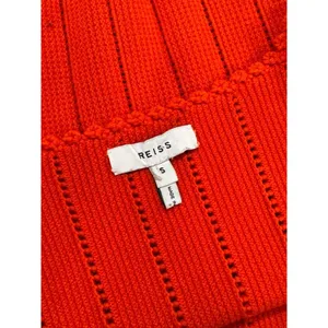 Reiss Womens Top Red Dory Stitch Interest Square Neck Vest Tank Stretch Small thumbnail 4