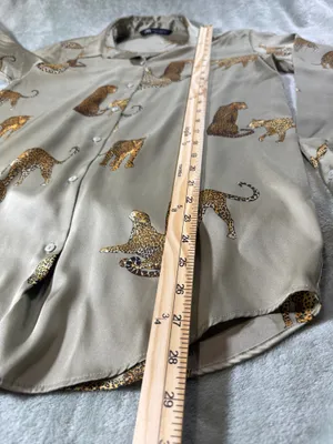 ZARA Silk Button Down Satin Blouse size S thumbnail 4