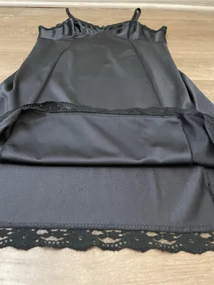 Sears Vintage Lace Slip Dress Size 38 Black Babydoll Elegant Whimsygoth Romantic thumbnail 7