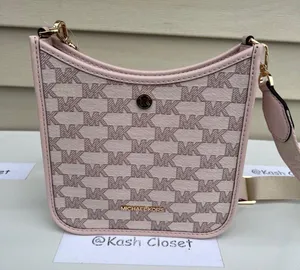Powder Blush Multi Briley Small MK Signature Crossbody Bag thumbnail 2