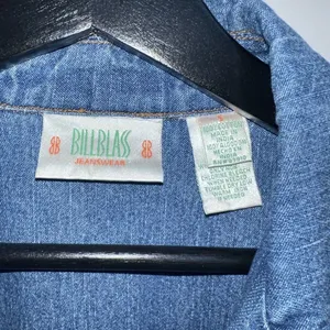 Vintage Bill Blass Womens Denim Blue Jean Blazer Jacket Size S One Button Cotton thumbnail 4