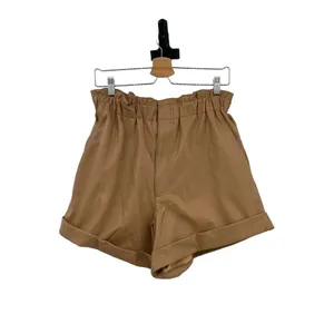 Abercrombie and Fitch Shorts Faux Vegan Leather High Waist Camel‎ Tan Size Large thumbnail 2