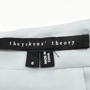 Thyskens Theory Seedo Quilted Skirt A-line Ice Gray Blue‎ Preppy Minimal Women 6 thumbnail 5