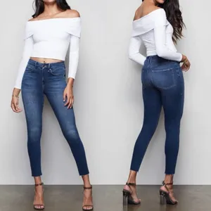 Good American Good Waist Crop Raw Edge Skinny Jeans in Blue331 Size‎ 2 = Size 26 thumbnail 2