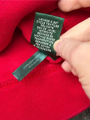 Lauren Ralph Lauren Red Gold Crest Quarter Zip Cotton Pullover M thumbnail 4
