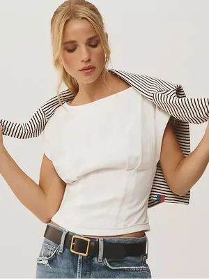 Anthropologie Pilcro Corset Tee thumbnail 1