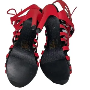 Women's Open Toe Strappy Red Sandals (Size 7) Red thumbnail 6