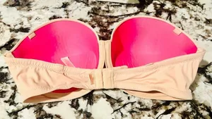 Victoria's Secret PINK Wear Everywhere Push-Up Strapless Bra 34D Beige Molded thumbnail 7