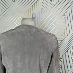 Soia + Kyo Collarless Zip Front Suede Jacket Tan Brown Size‎ US Small thumbnail 9