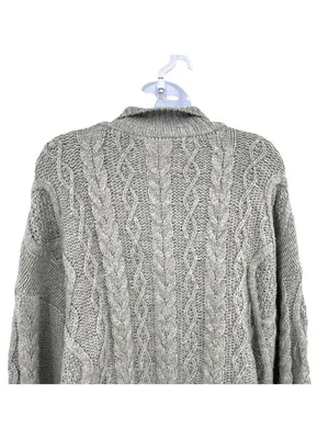Lucky Brand Gray Cable Knit Half-Zip Pullover Sweater Womens Size Large thumbnail 7