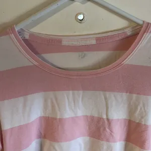 Lululemon tee shirt. Pink and white striped. Small thumbnail 2
