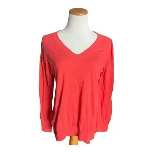 Womens Old Navy Fine Gauze V Neck Lightweight Sweater in Sashimi Coral - Sz L thumbnail 2