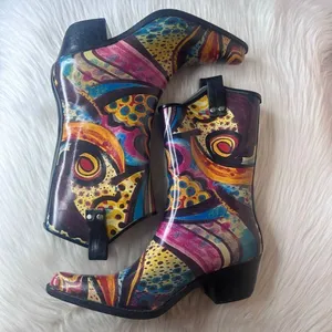 Nomad Yippy - Turquoise Monet Rubber Cowboy Boots Size 9 thumbnail 10