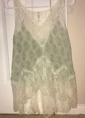 Free people flowy tank top with lace details thumbnail 1