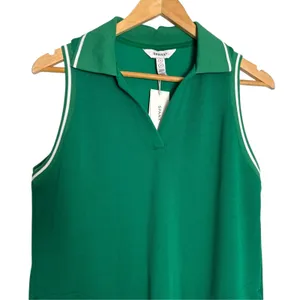 Spanx Field Green Airpique Sleeveless Athleisure Tennis Polo Mini Dress Small thumbnail 5
