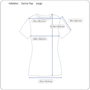 Fabletics Zarina T-Shirt Womens Large‎ Crochet Inset Stipe Activewear Athleisure thumbnail 10