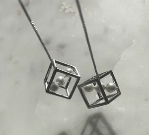 Urban Outfitters Silver Cube Earrings thumbnail 2