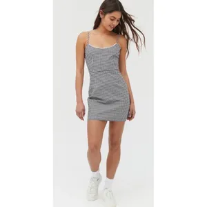 Urban Outfitters Southold‎ Gingham Mini Dress Black Multi Checkered Size M NWOT thumbnail 2