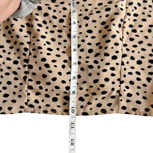 Altar'd State Brown Polka Dot Animal Print Long Sleeve Cropped Blouse Top XS thumbnail 7