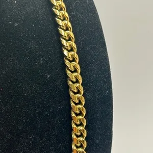 Real Gold Cuban Chain 8mm 24 Inch Stainless Steel Plated Solid Waterproof Mens thumbnail 2