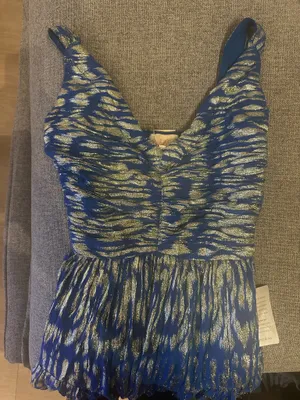 Blue and metallic dress thumbnail 1
