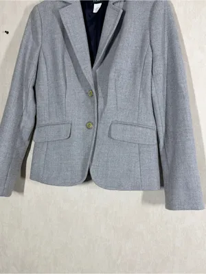 J. Crew Women’s 100% Wool Blazer Jacket Two Button Tailored in Gray 8 thumbnail 3