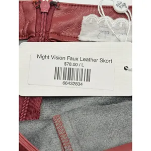 Sadie & Sage Night Vision Faux Leather Skort Womens Large Wine Red Wrap Mini NWT thumbnail 7