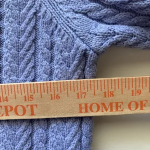 J.Crew Cable-knit puff-sleeve crewneck sweater‎ lavendar small BS978 thumbnail 9
