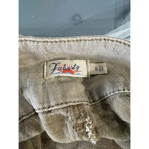 Faherty‎ Women Khaki Tan Linen Blend Pleated Tie Waist Shorts Size S High Rise thumbnail 4