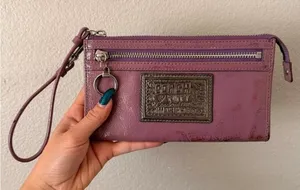 Vintage Purple Coach Poppy Wallet Wristlet thumbnail 1