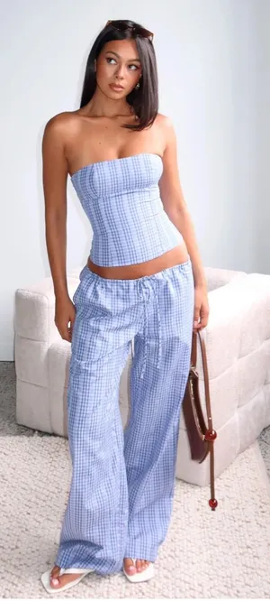 White Fox Boutique check pant thumbnail 1