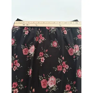 Thyme & Honey Midi Skirt Size S Black Floral Mesh Ruffle Whimsigoth Dark Romance thumbnail 5