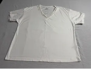 Felina Women's White V-Neck Mesh Trim Cotton Short Sleeve T-Shirt C8242 Size M thumbnail 1