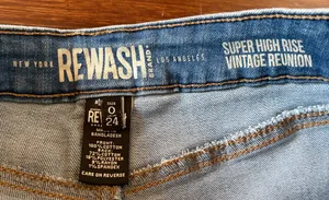 REWASH Super High Rise Vintage Reunion Jean Denim Shorts Distressed size 0 24 Sm thumbnail 2