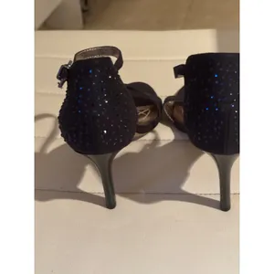 Alfani Womens 6.5M Navy Blue Rhinestone Stiletto Ankle Strap Evening‎ Sandals thumbnail 5