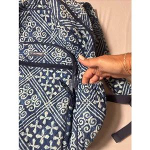 Vera Bradley Cuban Tiles Campus Tech Backpack RETIRED Blue Laptop Compartment thumbnail 4