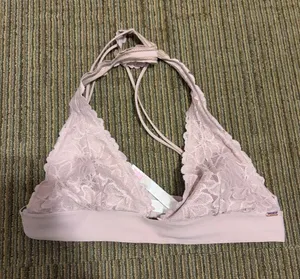 PINK Victoria's Secret Lace Halter Bralette - Light Pink thumbnail 1