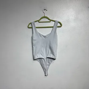Free People Intimately White Scoop Neck Bodysuit Sz M thumbnail 8