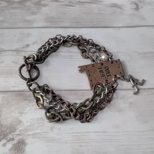 Roll Tide Alabama Mixed Metal Bracelet Bangle thumbnail 2