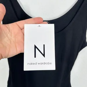 Naked Wardrobe Black Ribbed Scoop Neck Sleeveless Tank Thong Bodysuit XL‎ NWT thumbnail 4