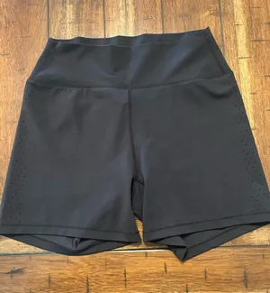 Buffbunny Collection High Rise Biker Shorts Black Perforated Side Panels Medium thumbnail 1