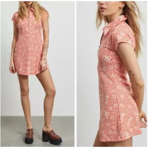 NEW Urban Outfitters Arlo Zip A-Line Mini Dress Women's Size XS Orange Y2K‎ thumbnail 8