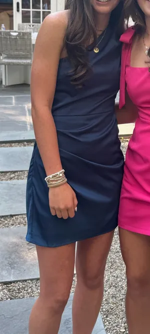 Lulus min homecoming dress blue satin thumbnail 5