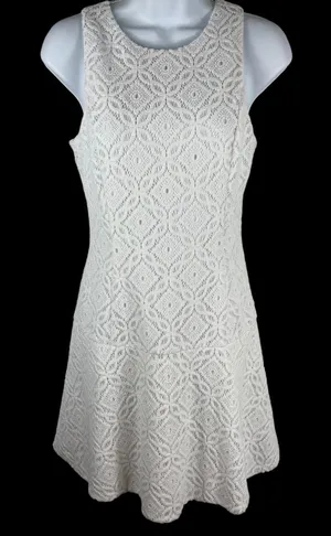 Lilly Pulitzer White Lace Fully Lined Sleeveless A-line Resort Dress XS Coastal thumbnail 1